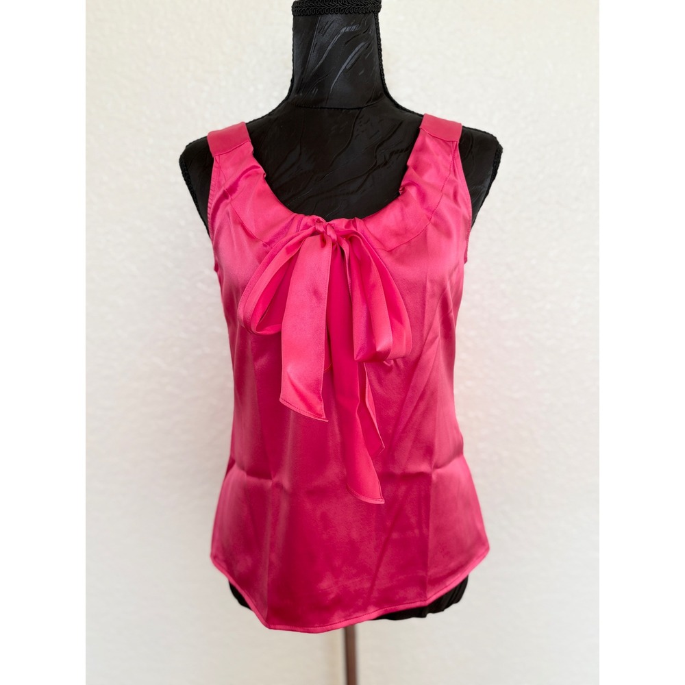 Doncaster Collection 100% Silk Tie-Front Blouse Size 2 Pink